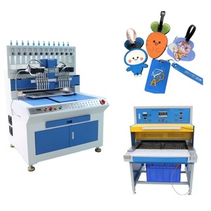 Machine à goutter du silicone liquide entièrement automatique DISIN 18 couleurs pour la fabrication de boîtes d'étiquettes et de marques en PVC souple - Product Image 3