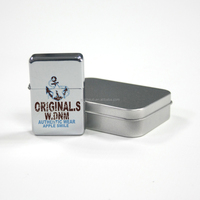 Topjlh Vente Chaude Sublimation Briquet En Métal Vierge De Haute Qualité Conception Personnalisée Briquet En Argent pour Cigarettes avec Boîte En Métal