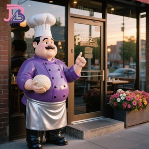 Statua di Chef in Resina Personalizzata, Divertente e Classica, Artigianato Unico con Figurina di Chef che Tiene una <span class=keywords><strong>Pizza</strong></span> e Tema Amore - Product Image 1