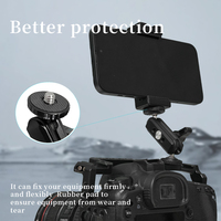 Bras articulé double rotule en alliage d'aluminium avec griffe porte-accessoire et monture à vis 1/4'', capacité de charge 80g, portable pour toutes les caméras d'action