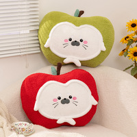 Porte-clés en peluche Kawaii en forme de pomme, jouet en coton doux en forme de fruit, décoration d'intérieur
