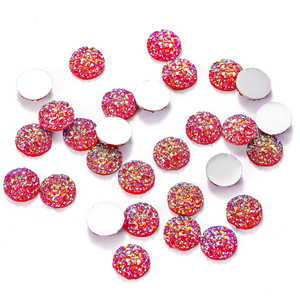 100 Stück/Beutel 12 mm Mix AB Farben Flatback Drusen Harz Cabochons für Armband Ohrringe DIY Schmuckherstellung Zubehör W270 - Product Image 5
