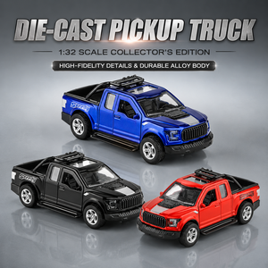 Vente directe usine : Modèle de camionnette en alliage moulé sous pression 1:32, portières ouvrables, <span class=keywords><strong>jouet</strong></span> pour enfants, cadeau, vente en gros. - Product Image 1