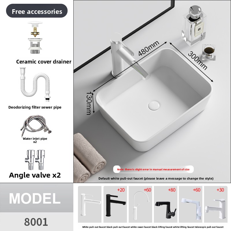 8001 480x300x130mm + paquet de robinet coulissant rotatif