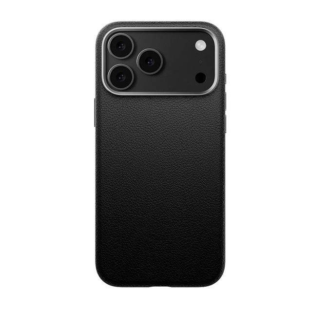 HD Genuine Leather Mobile Phone Case Magnetic Anti-Fingerprint Anti-Drop Wireless Charging Plain Design  for 17 16 Pro Max