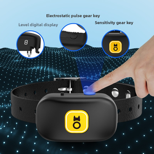 개를위한 전기 충전식 IP67 방수 충격 고리 테디 짖는 방지 친환경 실리콘 애완 동물 목 고리 음성 제어 - Product Image 4