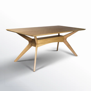 Stylish Oak Wood Dining <b>Table</b> Solid Hardwood Modern Design Dining Furniture for Kitchen Dining Room Restaurant Cafe - Product Image 2