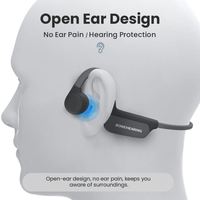 Écouteurs Bluetooth filaires pour malentendants, avec support de carte, étanches, portables, sans fil, à conduction osseuse, pour la course à pied