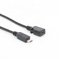 Câble adaptateur Mini USB mâle vers Micro USB femelle à 5 broches avec blindage de tresse de veste en PVC pour une utilisation sur ordinateur