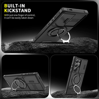 Casing HP Push Window Laris Manis dengan Ring Stand Putar Pelindung untuk Samsung S26 Ultra A17 5G