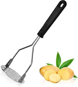Stainless steel potato masher with long handle all-in-one kitchen household accessory tool