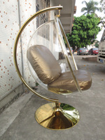 Chaise suspendue de luxe au design spécial, en forme d'œuf à bulles, en métal doré, pour salon et chambre à coucher, idéale pour la détente et le loisir – Offre spéciale