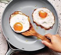 Wajan Keramik Anti Lengket Sehat, Set Peralatan Masak dan Wajan, Menjaga Permukaan Tetap Rata, Aktif dengan Sensor, Gagang Stainless Steel.