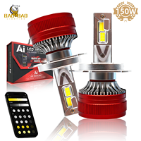 Ampoule de phare de voiture LED BB2722, contrôle par application mobile, 150W, 15000LM, 3000K, 4300K, 6000K, Canbus, H1, H4, H11, H7, H8, 9005, 9012, pour voiture