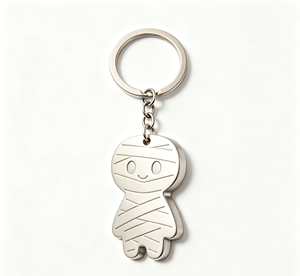 <b>Custom</b> Metal Key Chain Cartoon Mummy Key Ring Engraved Pendant Promotional Gift Accessory - Product Image 2