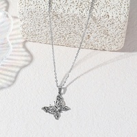 Nuevo y Sencillo Collar con Colgante de Acero Inoxidable con Caligrafía Religiosa Musulmana Islámica Árabe de Mariposa, Venta al por Mayor para Eid y Ramadán