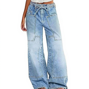 Pantalon large en coton décontracté personnalisé pour femmes 2025 Pantalon décontracté pour femmes de haute qualité grande taille - Product Image 1