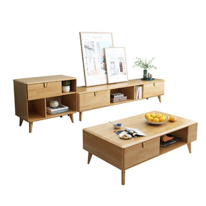 Nordic Style Solid Wood TV Cabinet With Storage For Living Room And Bedroom Natural Wood Color - Product Image 4
