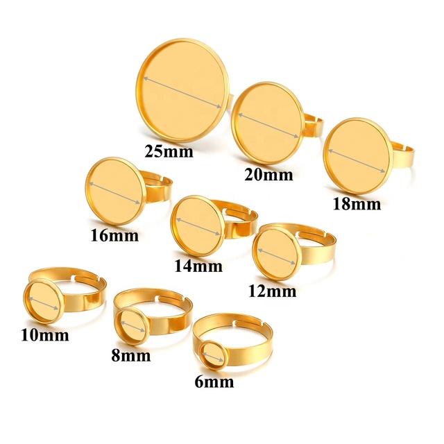 Adjustable Ring Settings Blank Base Cabochons Ring Bezel for Jewelry Making Supplies Accessories