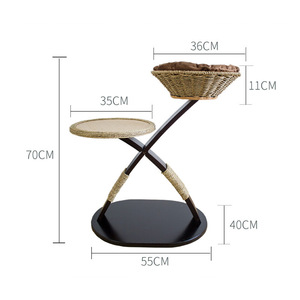 Cat Scratching Post Solid Wood Sisal Wrapped Vertical Cat Toy For Indoor Cats <b>Small</b> Size One <b>Level</b> - Product Image 4