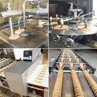 Machine automatique industrielle mini commerciale pour la fabrication de gaufres sucrées et de cornets de crème glacée en forme de flocon - En promotion