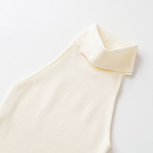 SHENZHU Mujer 2026 Primavera Nueva Moda Tops sin Mangas de Tubo Recto con <span class=keywords><strong>Cuello</strong></span> <span class=keywords><strong>Alto</strong></span> Vintage Camisolas Chic para Mujer - Product Image 4