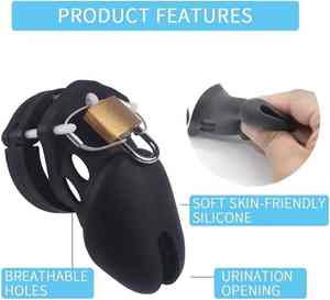 Anti-çiftleşme kilidi ile silikon paslanmaz çelik bekaret kafes nefes Pet güvenlik kafesi plastik tepsi palet tipi - Product Image 3