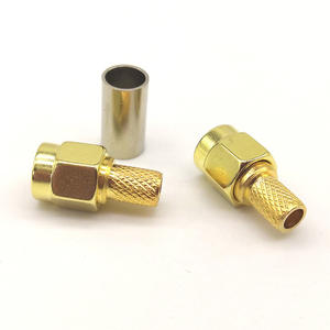 Connecteur mâle SMA-J3 compatible RP-SMA avec filetage interne et broche centrale plaquée or/réceptacle, câble RG58 conforme MIL-STD-348 - Product Image 1