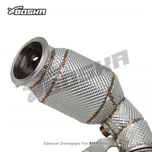 ท่อไอเสียแคทาลิสต์แบบกำหนดเองพร้อมแผ่นกันความร้อนสำหรับ BMW 650/650i F06/F12/F13 4.0T ปี 2011-2017 Boska High Flow 100/200/300cell Downpipe - Product Image 5