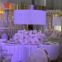 Nouveauté - Centre de table de mariage de luxe de haute qualité - Support à fleurs en acier inoxydable doré pour la décoration de table de mariage