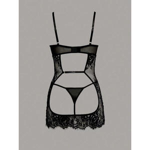 Gaun Tidur Seksi Berbahan Sutra dengan Tali Transparan, Pakaian Tidur Menggoda untuk Musim Panas, Rok Sutra Wanita Versi Baru Lintas Negara, Pakaian Dalam - Product Image 5