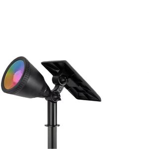 IP65 Waterproof Solar <b>LED</b> Spotlights Dusk Dawn Colorful ABS Lamp Body for Garden <b>Tree</b> & Warehouse <b>Lighting</b> - Product Image 1