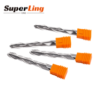 Fresa espiral de carburo sólido personalizada para tallado de madera CNC, 2 filos, 6mm, 6*25*50, fresa de extremo esférico para acrílico y madera