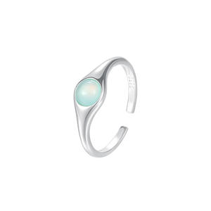 S925 verstelbare <span class=keywords><strong>ring</strong></span> van puur zilver met groene kattenoogsteen, in stijl en trendy voor dames - Product Image 6