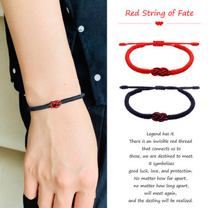 Cặp vợ chồng Quà Tặng Chuỗi màu đỏ của Số Phận Vòng đeo tay chúc may mắn bảo vệ handmade Knot phù hợp với tình bạn Vòng đeo tay - Product Image 2