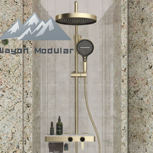 ชุดฝักบัวเทอร์โมสแตติกสีทองขัดเงา Wayon Luxury พร้อมชั้นวางของสำหรับห้องน้ำในวิลล่า - Product Image 1