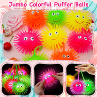 Hete Verkoop Led Puffer Ball Verlicht Feestartikelen Voor Kinderen Bulk Sensorische Bouncy Ball Goodie Bags Stuffers Prijzen Kinderen Pinata Fillers