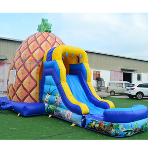 Château sautant de maison gonflable commerciale drôle de rebond d'enfants extérieurs d'arrière-cour avec la glissière d'eau à vendre - Product Image 4
