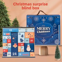 Grande Boîte de Calendrier de l'Avent Pliable Vide à Remplir Soi-même, Boîte Mystère Surprise pour Chocolats, Cosmétiques ou Cadeaux, avec Poignée