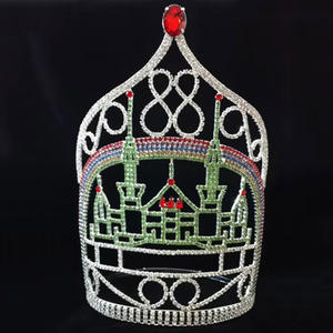 Luoyan Château Forme Beauté Pageant Couronnes Strass Couronne Ajuster Diadème Personnalisé - Product Image 4
