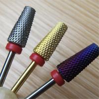 Fraise à ongles professionnelle haut de gamme en carbure conique à dents croisées pour le polissage de la poudre de trempage et le retrait du gel