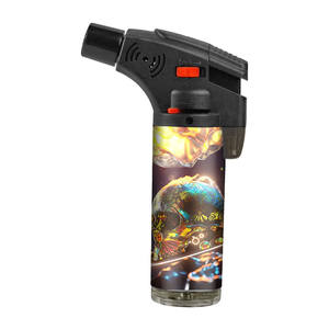 Novedad de 2022, venta al por mayor, logotipos geniales, recarga a prueba de viento, barbacoa, antorcha de chorro, encendedores inclinados personalizados para cigarrillos - Product Image 4