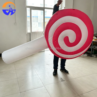 Maßgefertigtes Aufblasbares Lollipop-Modell Dessert-Süßigkeiten Outdoor-Werbung Dekorationsobjekt mit Eingebautem Lüfter Langlebig Einfacher Aufbau