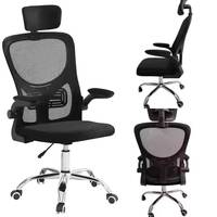 Chaise de bureau ergonomique au design moderne en maille, tissu respirant, hauteur réglable, base pivotante, accoudoirs fixes de qualité commerciale