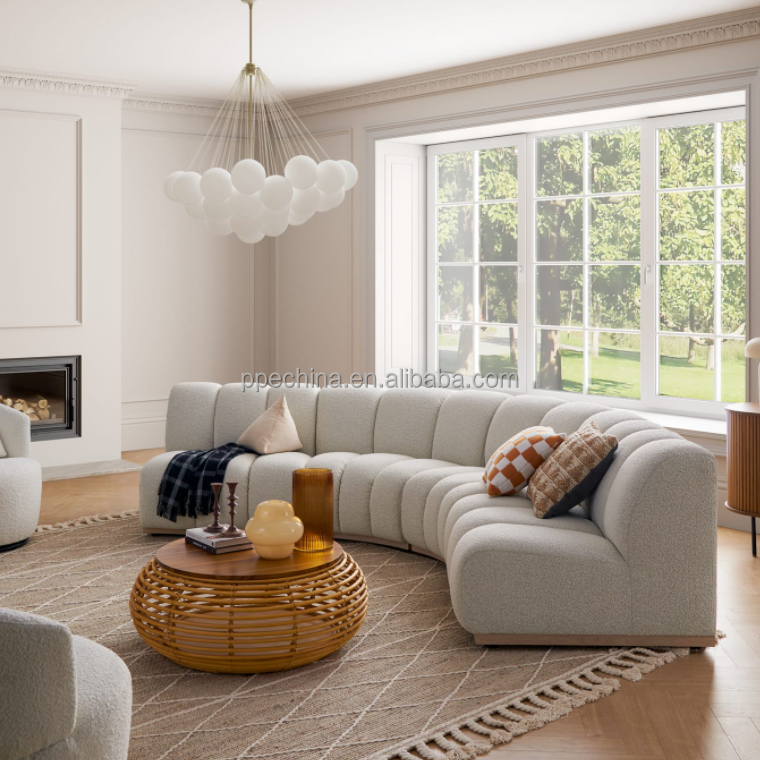 Living Room Modern Design Luxury  Furniture Sofa Home Furniture Curved Large Sectional Fabric Sofa For Home