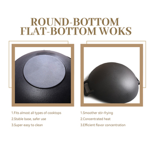 <span class=keywords><strong>Wok</strong></span> à gaz commercial robuste chinois traditionnel noir Double oreille antiadhésif en fonte <span class=keywords><strong>Wok</strong></span> pour Restaurant cuisine Camp extérieur - Product Image 6