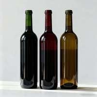Bouteille en verre portable de haute qualité vide, cylindrique, ambrée/transparente, pour jus/vin/bière/vin rouge, en stock, bouteille en verre pour jus