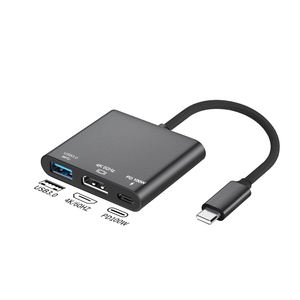 Station d'accueil USB Hub de haute qualité, tressée, 3 en 1, type C vers <span class=keywords><strong>HDMI</strong></span> 4K 60Hz, USB3.0, PD100W, charge rapide, plug and play, pour ordinateur portable - Product Image 1