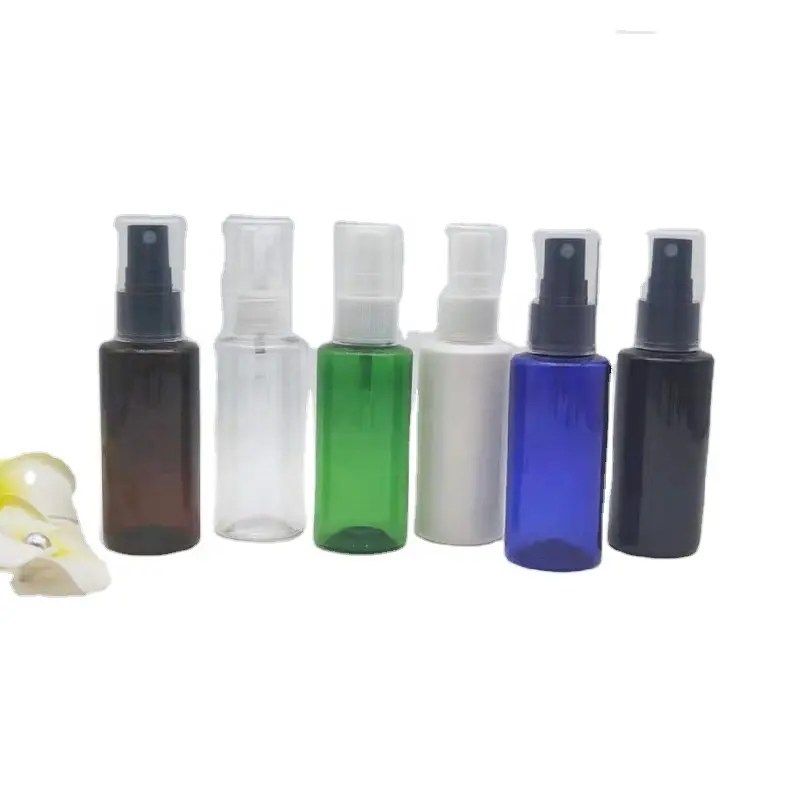 Commercio all'ingrosso 2OZ 60ml nero trasparente verde blu vuoto profumo olio essenziale disinfettante nebbia Fine PET bottiglie di plastica Spray