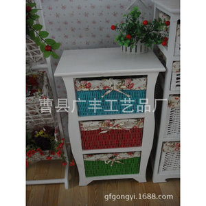Armoire de rangement colorée de style coréen en MDF blanc, meubles de chambre à coucher avec tiroirs à paniers pour l'organisation de la maison - Product Image 1